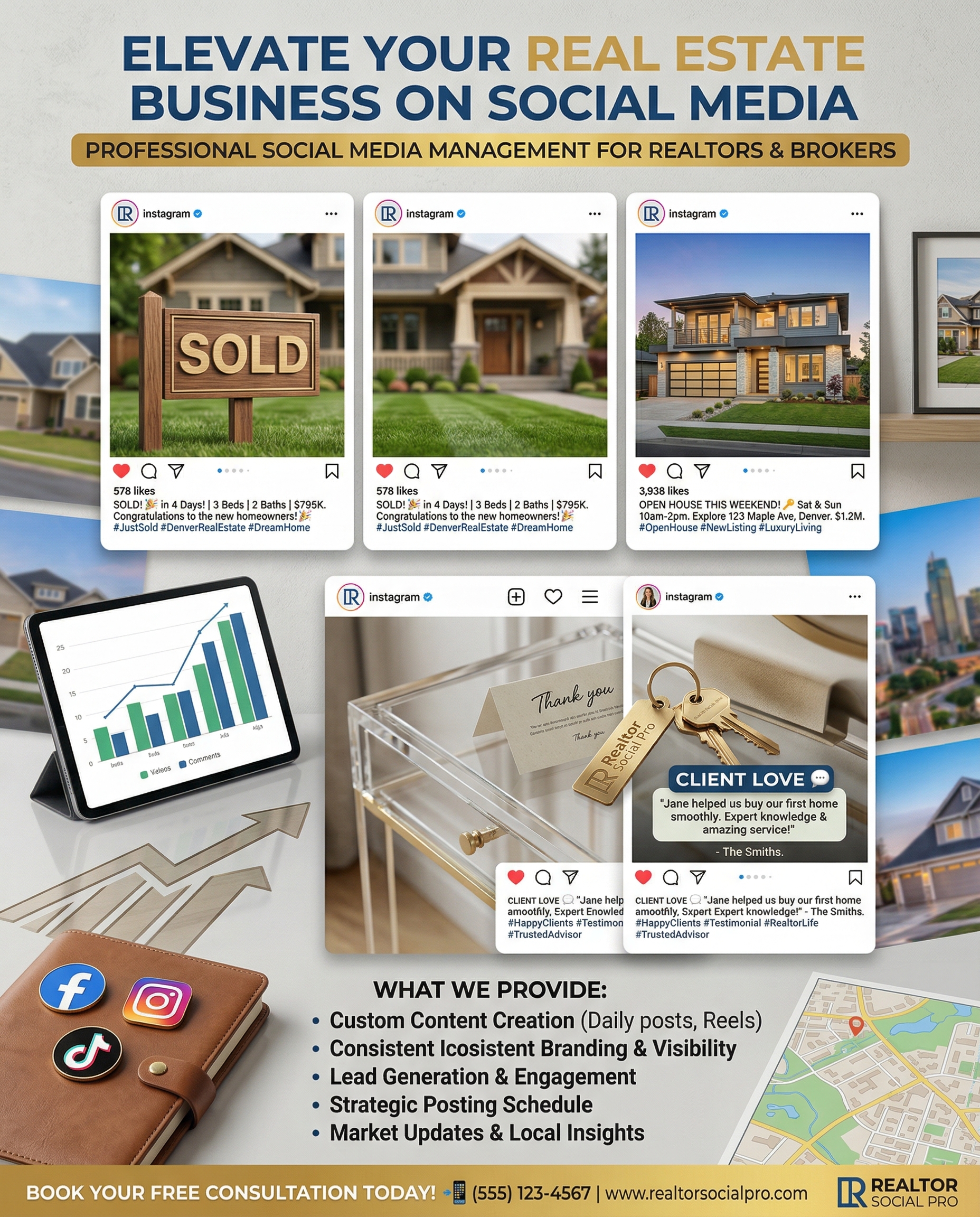 Social media management for real estate