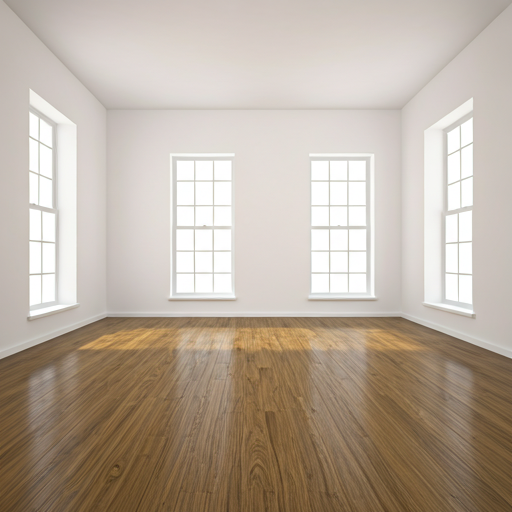 Vacant room before virtual staging showing empty living space