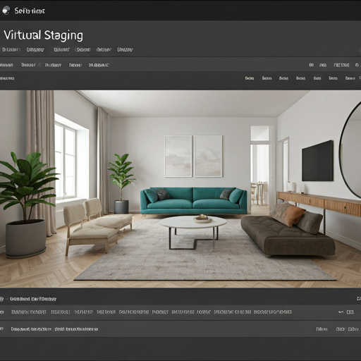 Virtually staged room demonstrating digital furnishing concepts