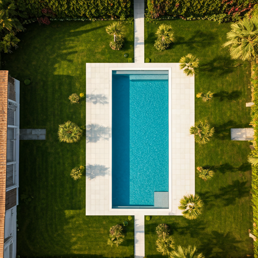 Top-down geometric aerial captured with precise vertical drone angle