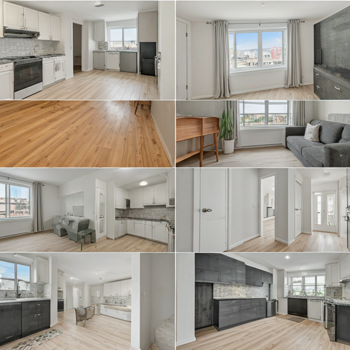 Photographer capturing apartment interior with wide-angle lens setup