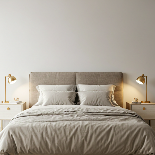 Elegant bedroom interior with bespoke furnishings and soft textiles