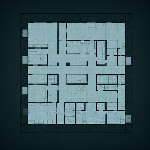 Precision architectural floor plan rendering of a commercial layout