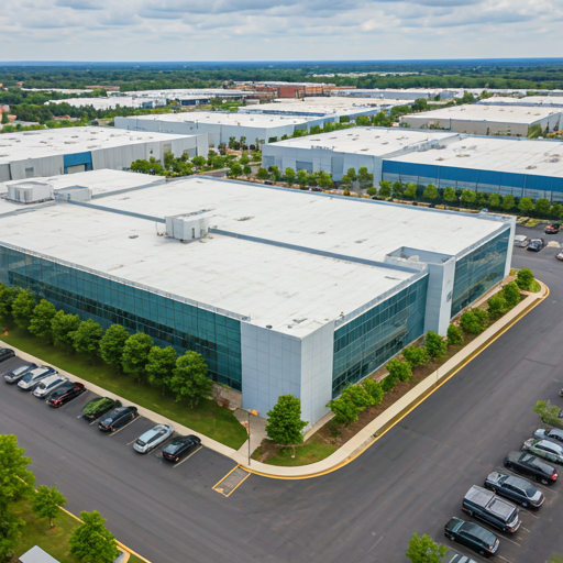 Aerial view of commercial complex
