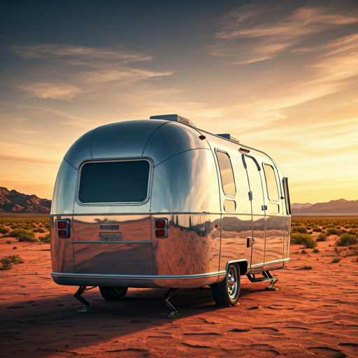 RV and trailer interior photography highlighting compact luxury design