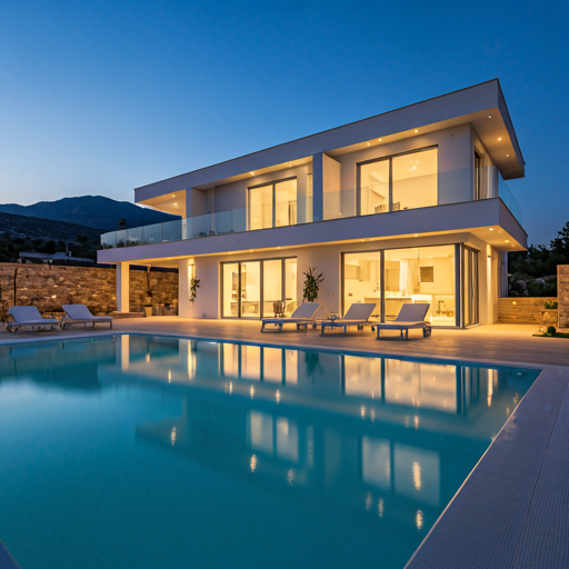 Polished marketing-ready image of a newly built residential property