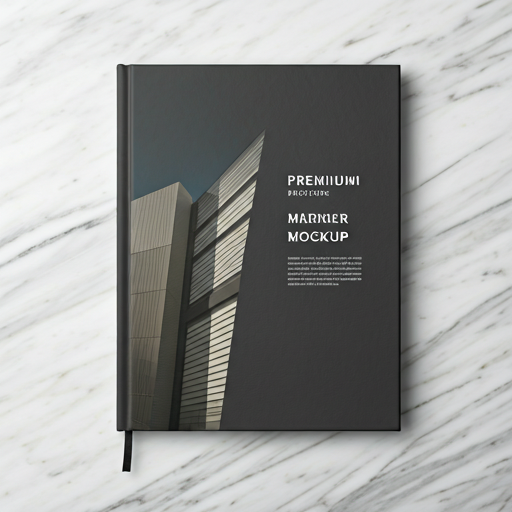Luxury property brochure cover with editorial photography and gold foil detail