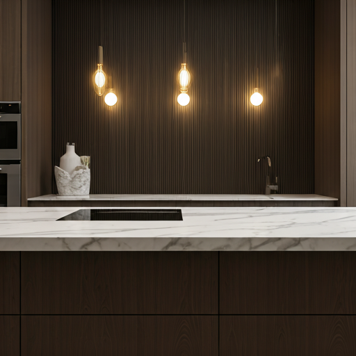 Detail shot of elegant bathroom vanity with natural window light