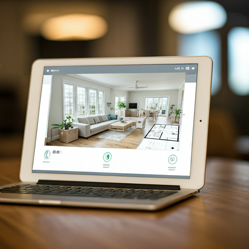 Digital flipbook preview of an interactive property brochure on tablet